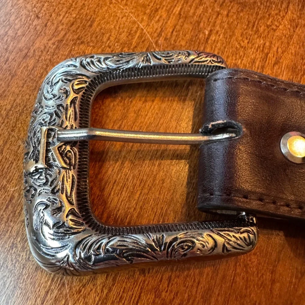 R Watson Belt Mens 40 Brown Kango Tobac Full‎ Quill Ostrich Tooled RWB2312